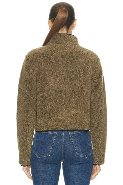 BBR Cropped Wool-Blend Fleece Jacket