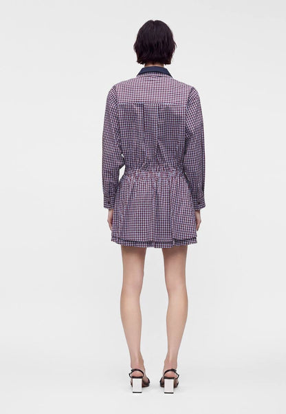 MJ Ritilona Rhinestone Checked Mini Dress