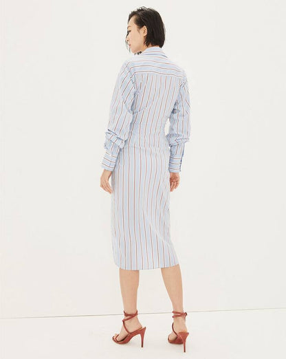 VB Afton Sheath Cotton-Blend Wrap Midi Dress
