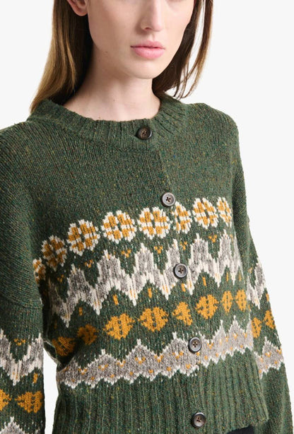 ATZ Cammie Fair Isle Wool-Blend Buttoned Cardigan