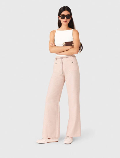MJ Pink Tweed Cropped Short Sleeve Jacket Top | Shorts | Trouser Pant | Set