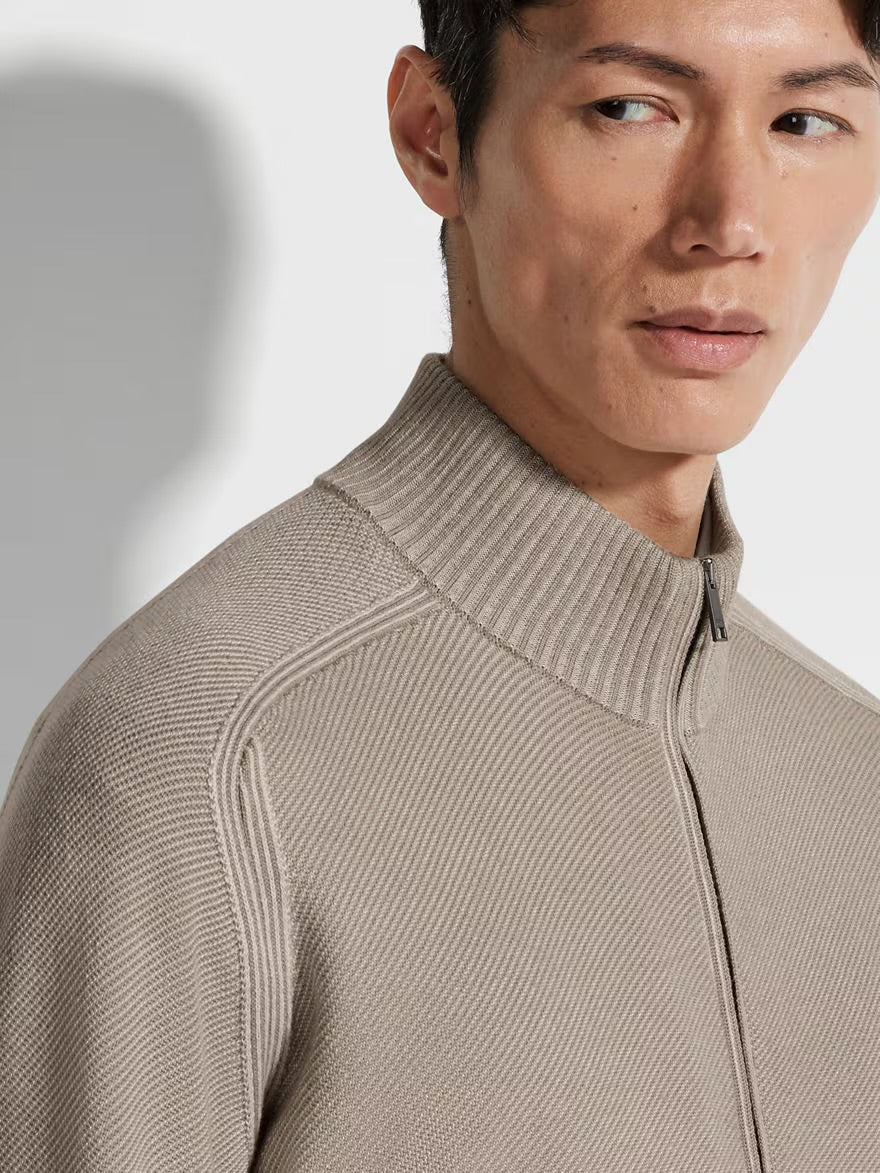 ZN Men’s Cashseta Cashmere-Silk Full Zip Cardigan