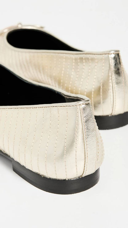 TB Quilted Bow Ballet Flats