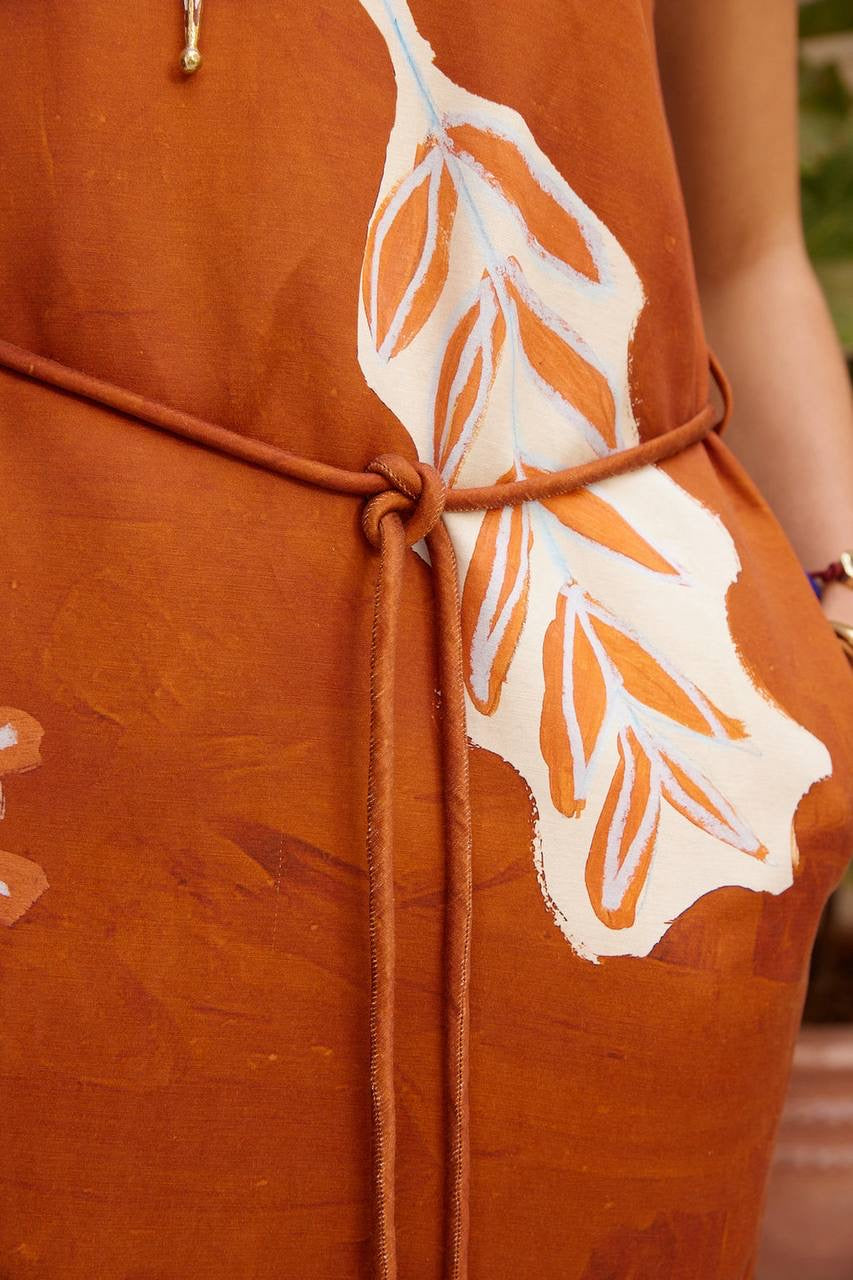 ALM Soleil D'amour Sleeveless Silk Midi Dress