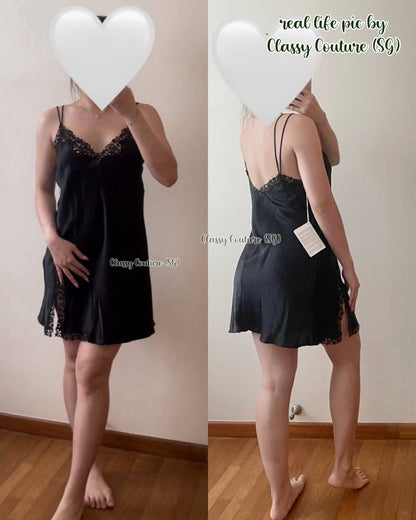 LP Silk Slip with Macramé Lounge Mini Dress