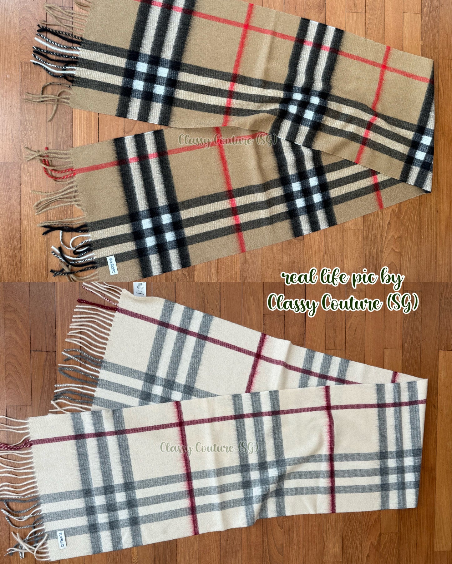 2 Sizes! BBR Fringed Check Cashmere Scarf