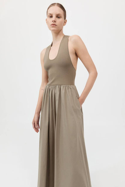 SA Plunge Neck Midi Maxi Dress