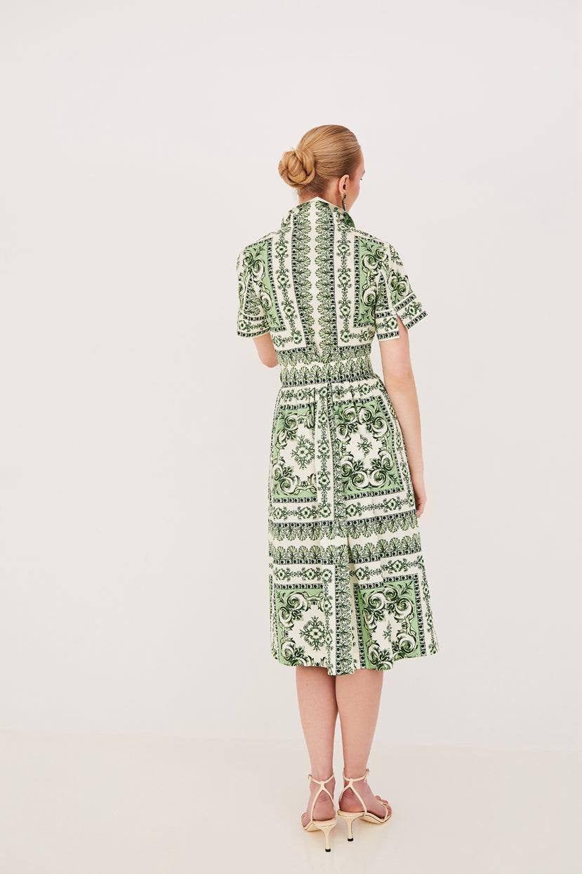 CC Malena Cotton Belted Midi Dress