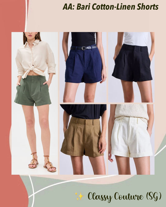 AA Bari Short Cotton-Linen High-Waist Shorts