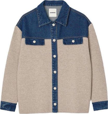 SD Denim And Knitwear Coatigan Oversized Jacket