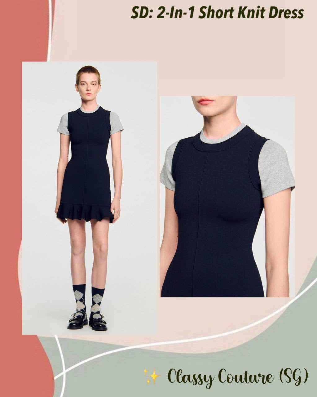 SD 2-In-1 Short Knit Dress