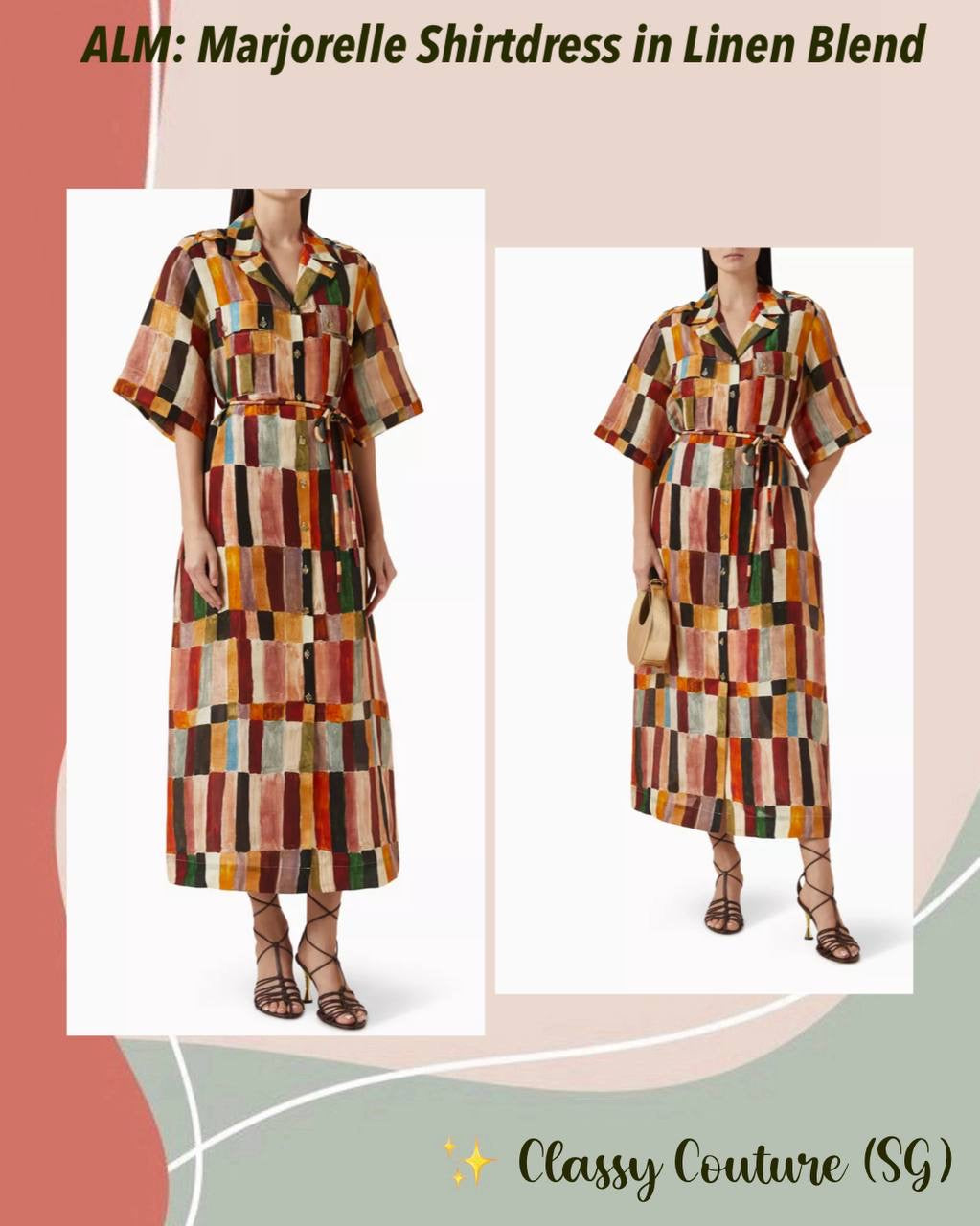 ALM Marjorelle Linen-silk Blend Shirtdress Midi Dress