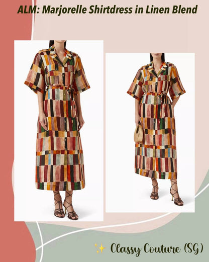 ALM Marjorelle Linen-silk Blend Shirtdress Midi Dress