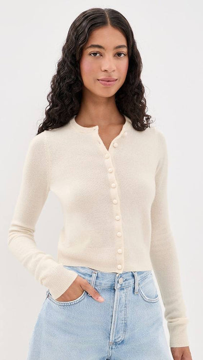 6 Colors! Ref Caspia Cashmere Cropped Cardigan
