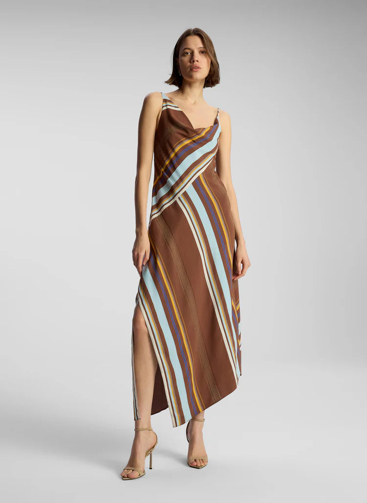 ALC Lauren Viscose-Blend Striped Midi Dress