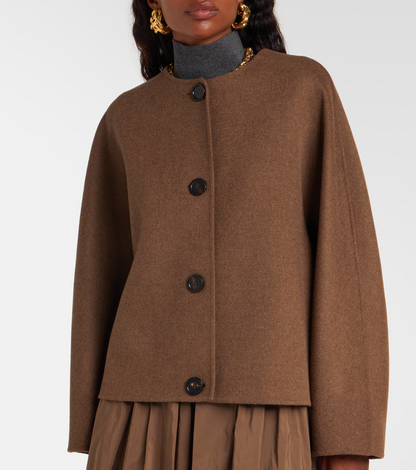 2 Colors! MM Kate Cropped Jacket (w Detachable Scarf) | Flared Midi Skirt | Double-Sided Wool Set