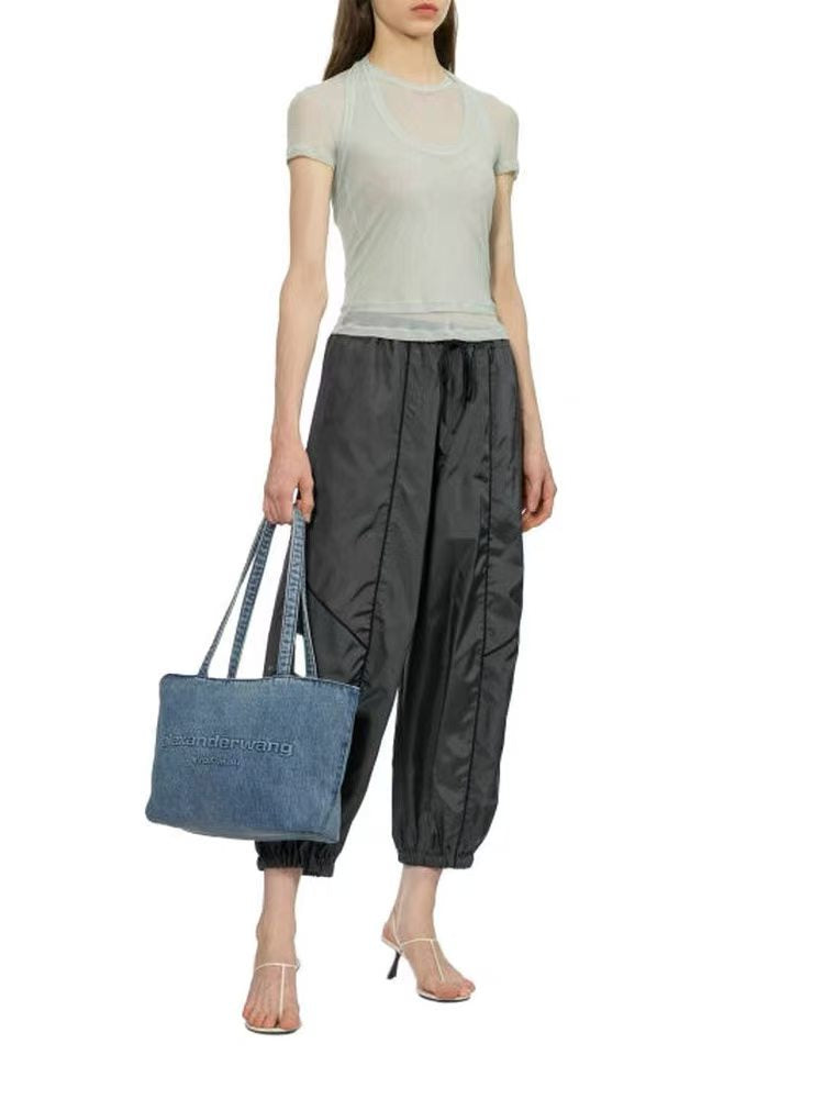 AW Denim Medium Cotton Shoulder Bag in Pike Hobo & Punch Tote