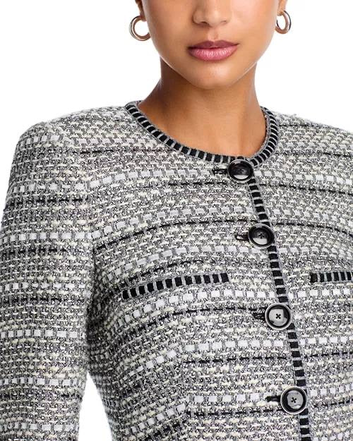VB Alessia Metallic Tweed Cutaway Jacket