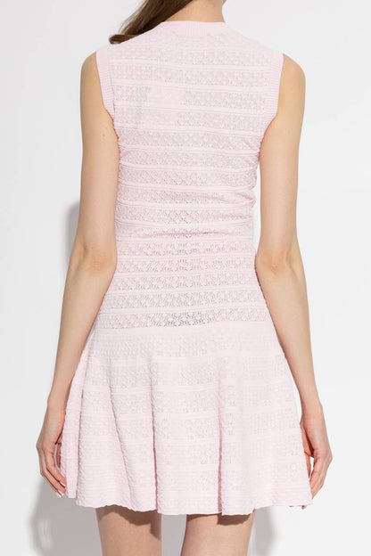 SP Pink Pointelle Diamanté Knit Mini Dress