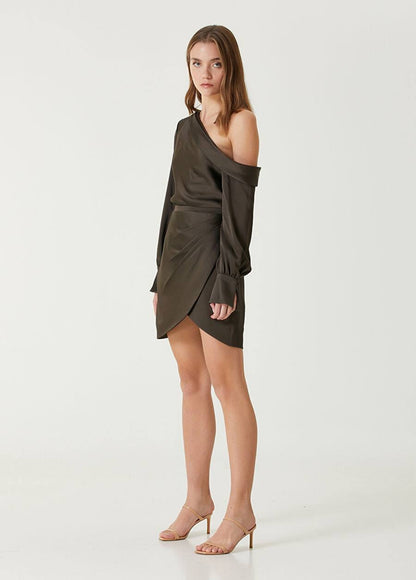 SK Cameron Draped One Shoulder Mini Dress