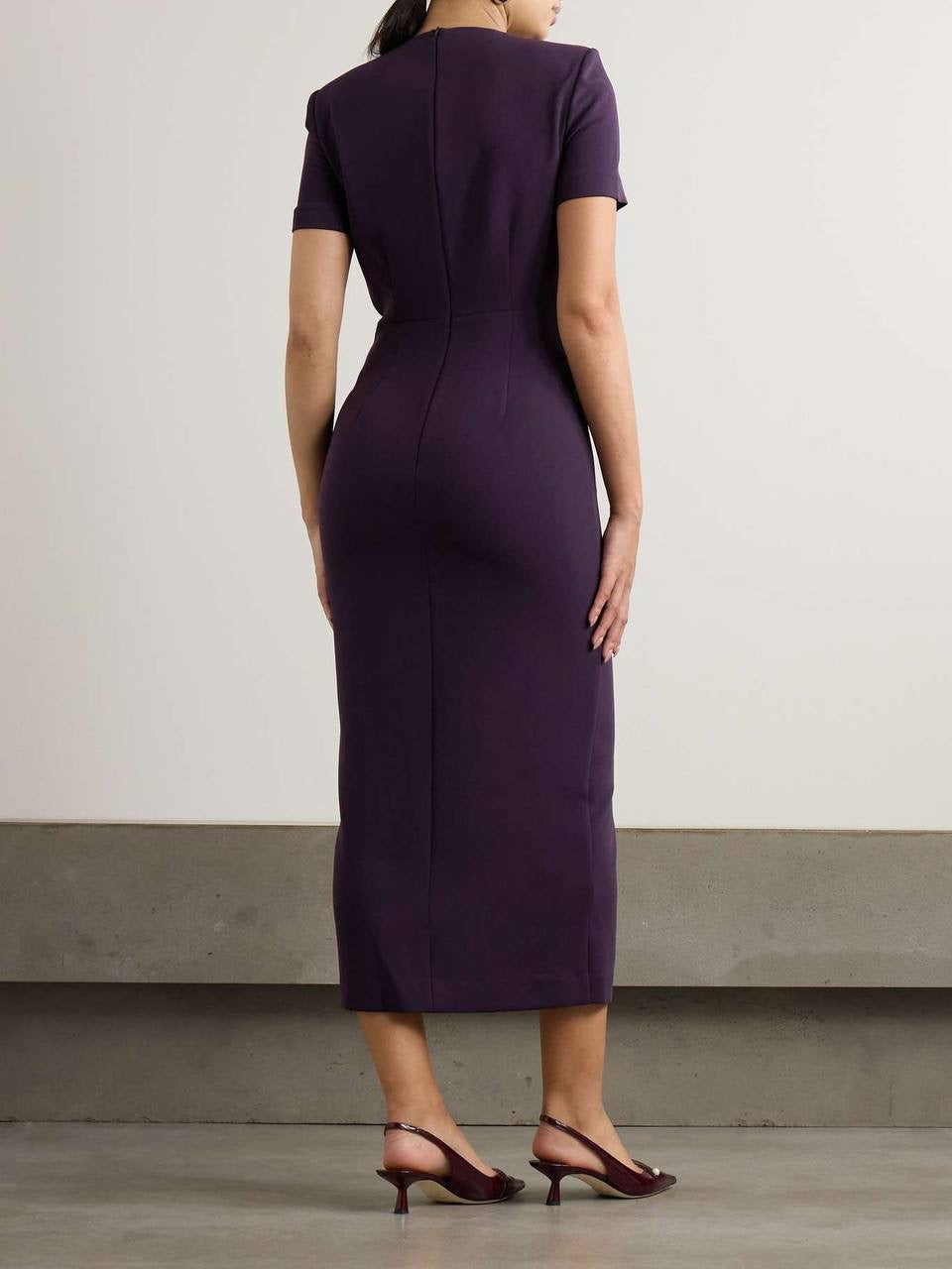 RM Gathered Cady Midi Dress