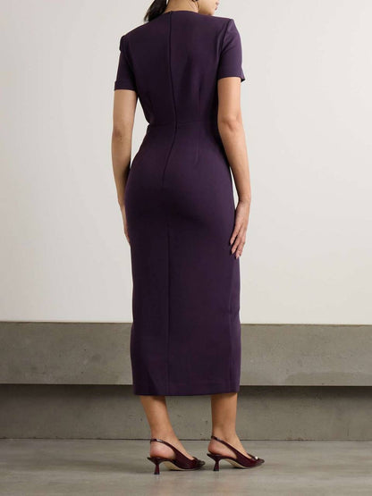 RM Gathered Cady Midi Dress