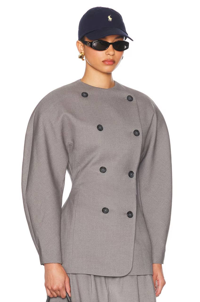 HS The Curvilinear Viscose-Wool Tailored Blazer