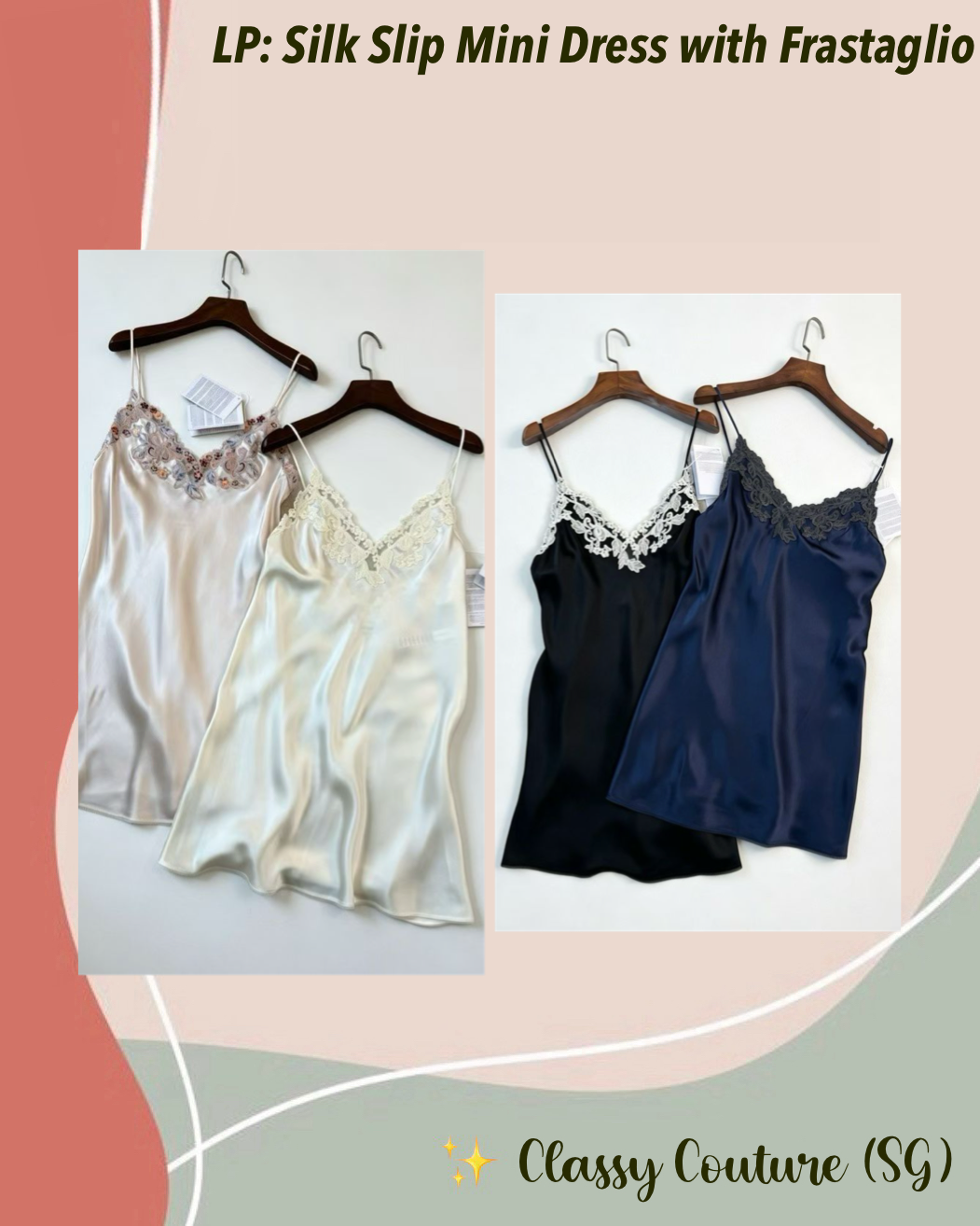 LP Silk Slip Lounge Mini Dress with Frastaglio Lace
