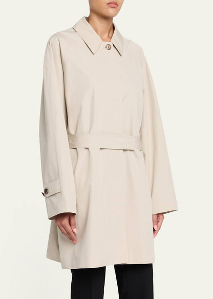 TR Amaya Washed Cotton Trench Car Coat in Beige (lining replaced)