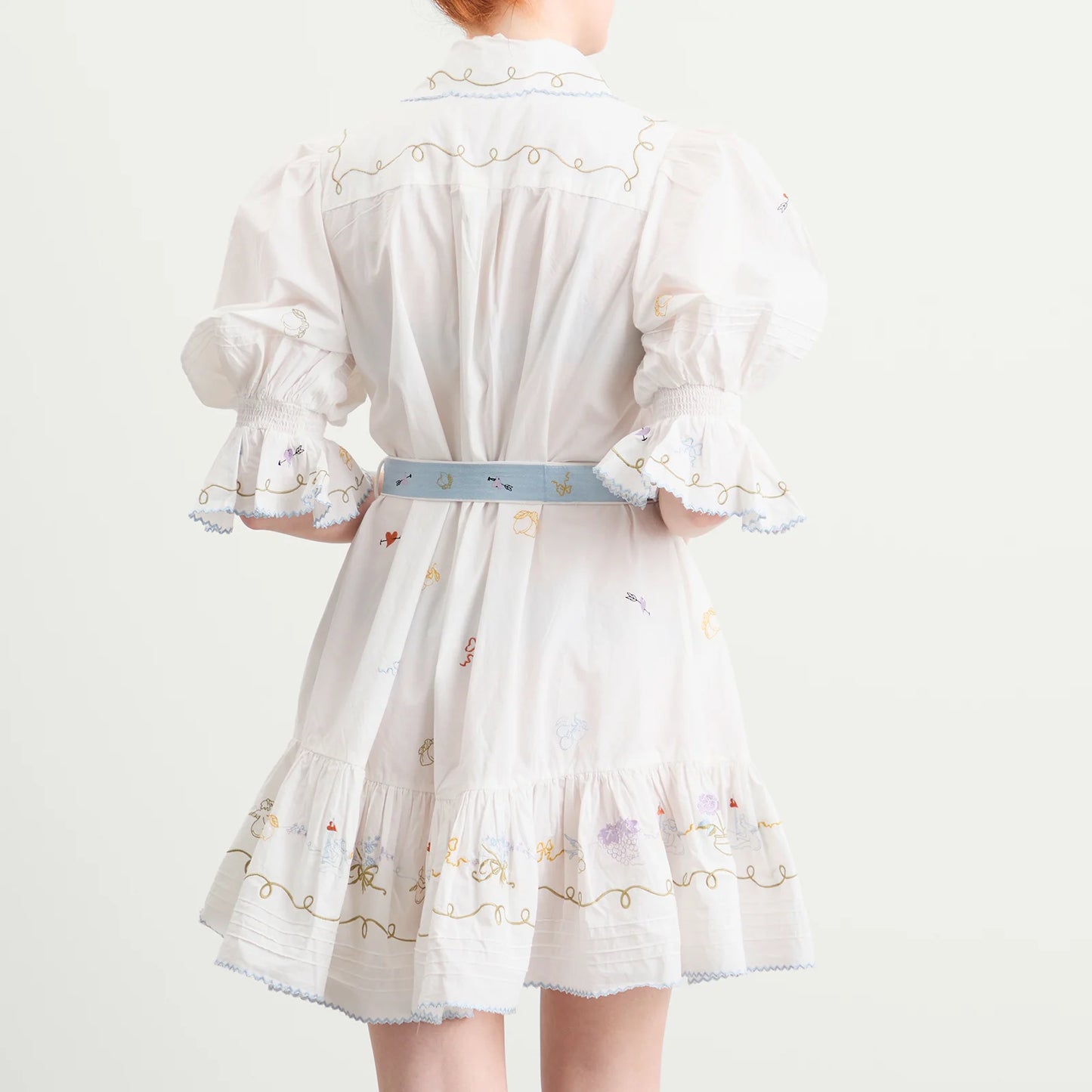 ALM Giulia Embroidered Cotton Mini Dress