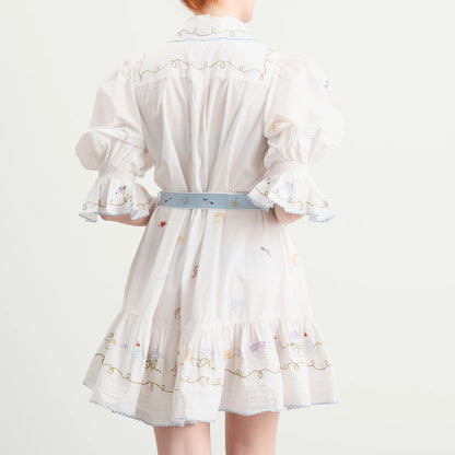 ALM Giulia Embroidered Cotton Mini Dress