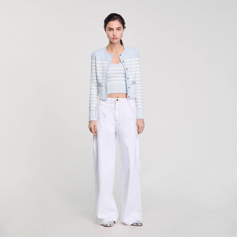 SD Biarritz Blue Stripe Cotton-knit Cardigan