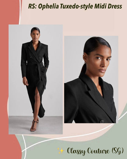 RS Ophelia Tuxedo-style Midi Dress