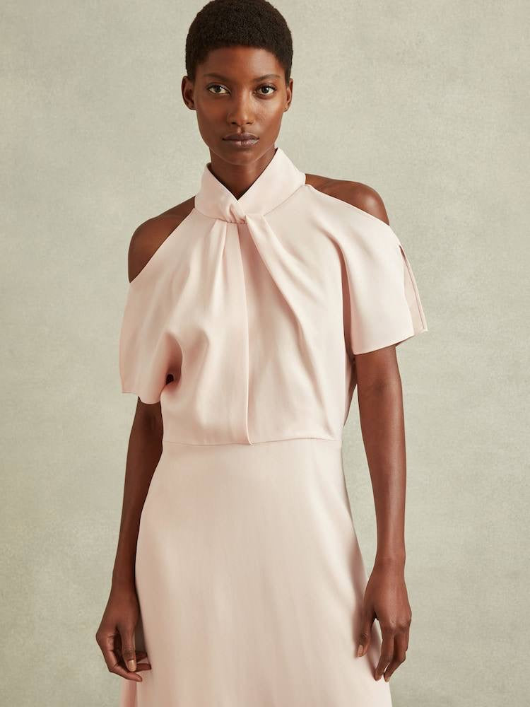 RS Andressa Twist Neck Cut Out Midi Dress