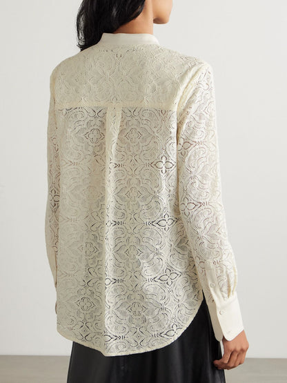 VB Naya Embroidered Cotton-Blend Shirt Top