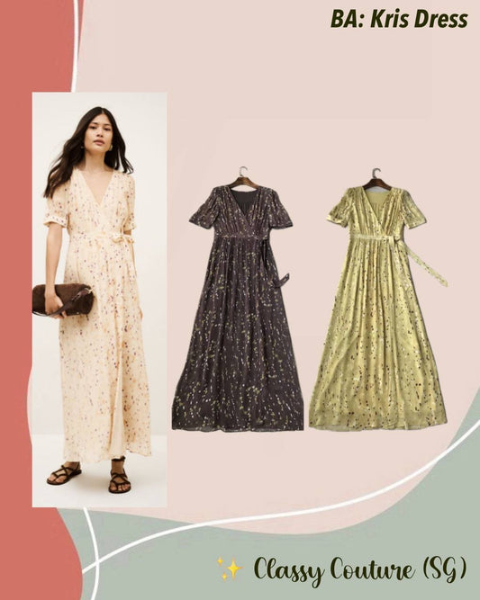 BA Kris Viscose Wrap Maxi Dress