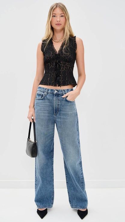 PG Anais Cotton-blend Lace Top