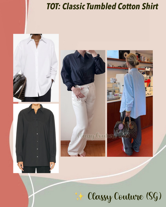 4 Colors! TOT Classic Tumbled Cotton Shirt