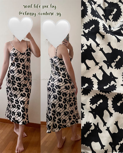 (PART 2/2) SL 90s Silk Slip Midi Dress Animal Prints: Wolves, Leopard, Wild Horses