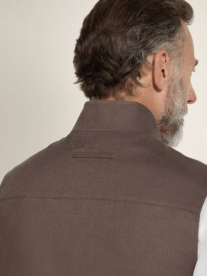 ZN Men’s Slim Fit Oasi Linen-cotton Gilet Vest