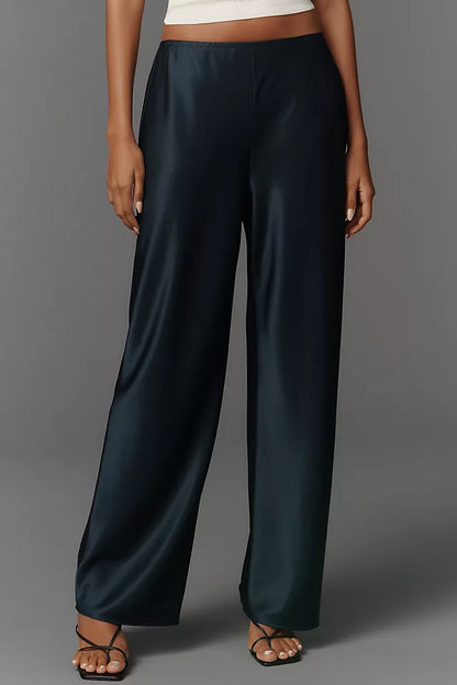 5 Colors! Ref Gale Satin Mid Rise Bias Pant