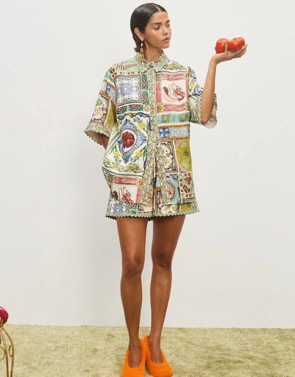 ALM Tommasina Linen Buttondown Shirt | Shorts | Set
