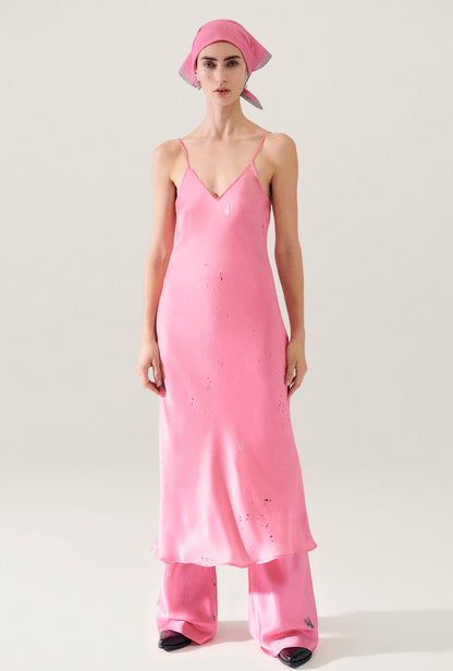 SL 90s Silk Slip Midi Dress in Hog Wash Pink