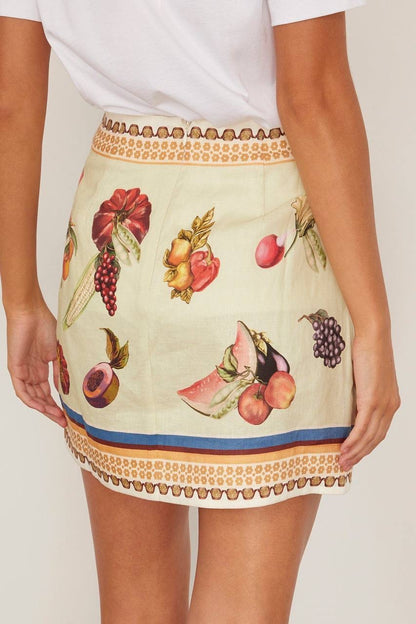 ALM Mercado Printed Linen Shirt | Pant | Wrap Mini Skirt | Set