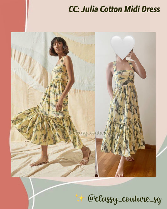 CC Julia Cotton Midi Dress in Hawaiian Yellow