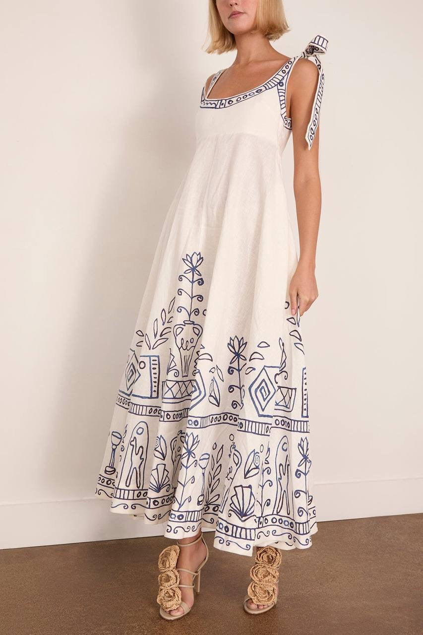 ALM Leela Ballet Linen Midi Dress