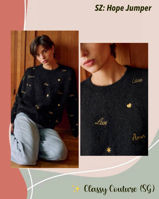 SZ Hope Mohair-Wool blend Good Embroidery Jumper