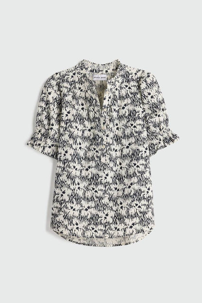 AA Textured Los Altos Cotton Top in Tropical Midnight
