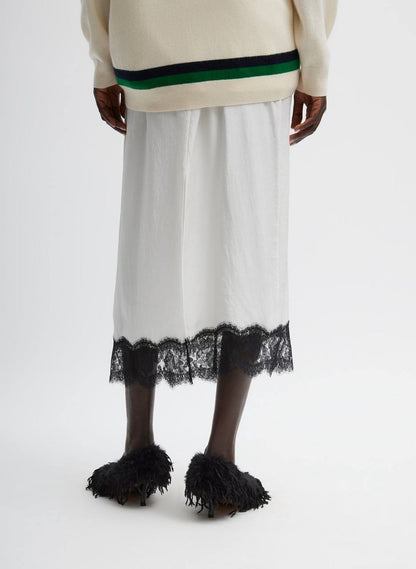 TB Lace Appliqué Slip Midi Skirt