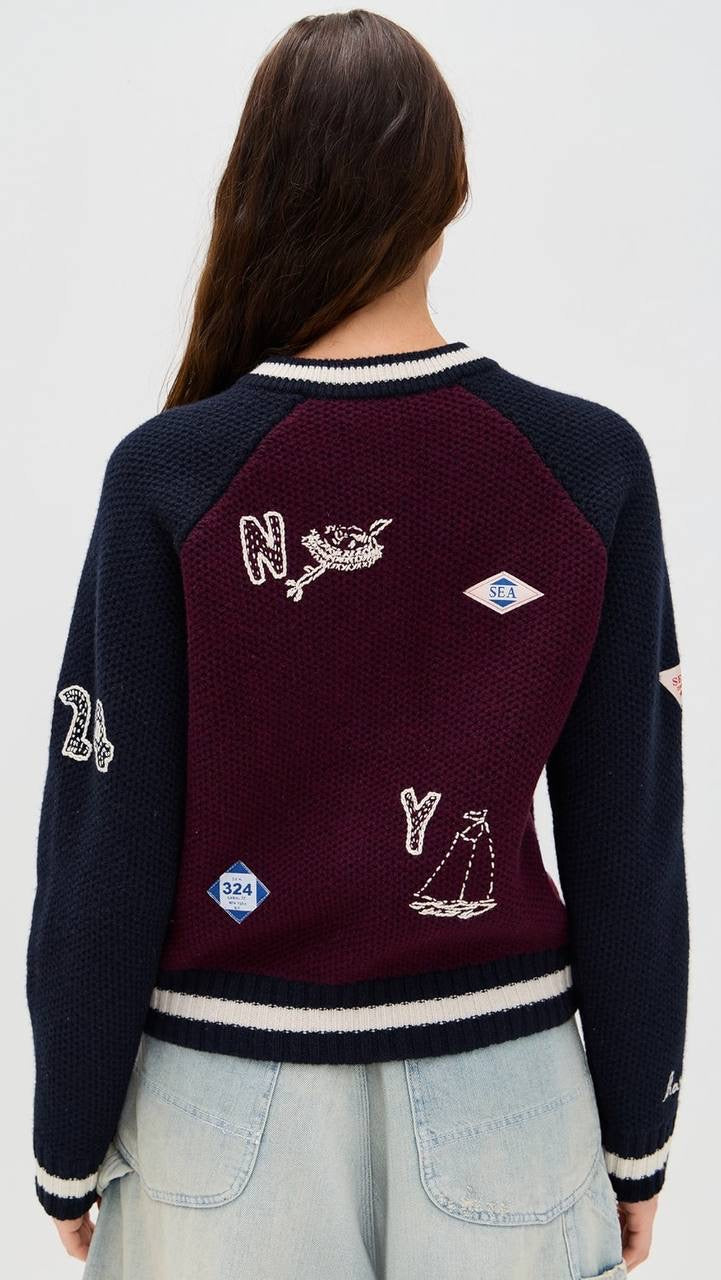 SE Archer Varsity Knit Cardigan